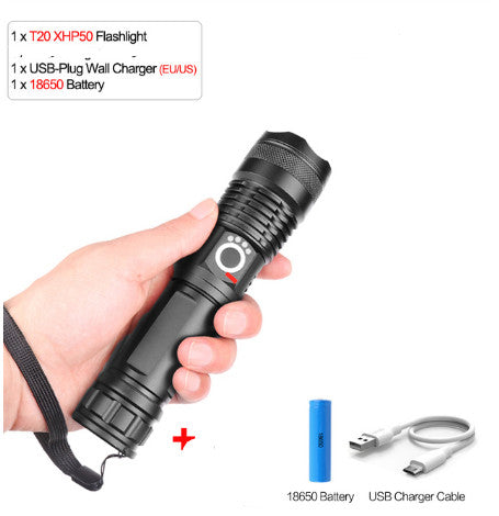 USB Charging Zoom P50 Flashlight – High Power LED Torch