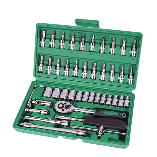 46PCS Car Repair Tool Ratchet Socket Set – Complete Auto Kit
