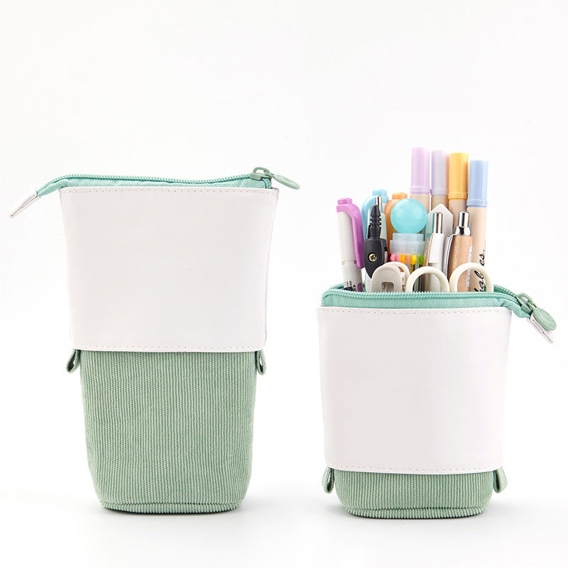 Corduroy Retractable Pencil Case Multifunctional Storage