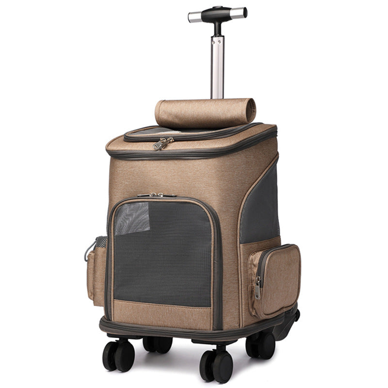Buy Travel Trolley Pet Backpack With Telescopic Handle and Wheels