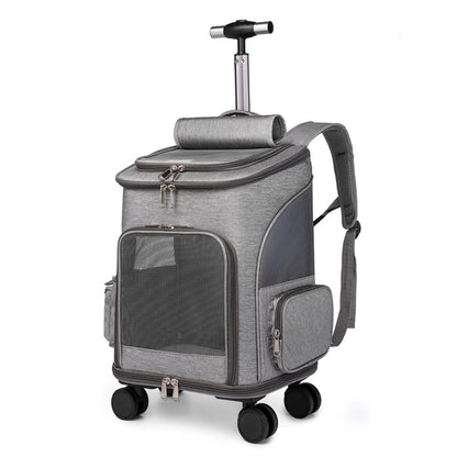 Buy Travel Trolley Pet Backpack With Telescopic Handle and Wheels