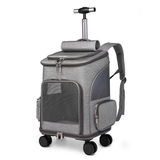 Buy Travel Trolley Pet Backpack With Telescopic Handle and Wheels
