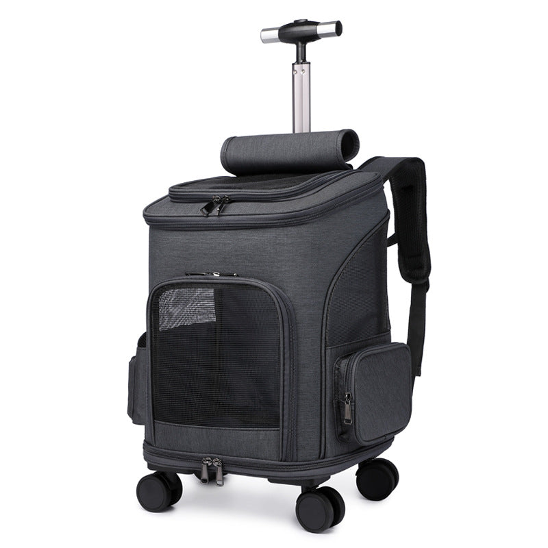 Buy Travel Trolley Pet Backpack With Telescopic Handle and Wheels