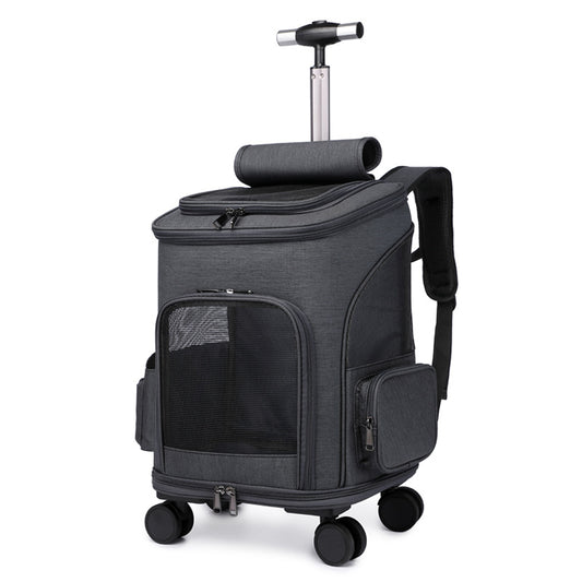 Buy Travel Trolley Pet Backpack With Telescopic Handle and Wheels