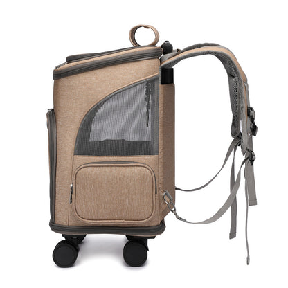 Buy Travel Trolley Pet Backpack With Telescopic Handle and Wheels