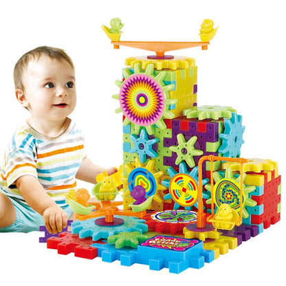3D Model Building Kits Electric Gears Plastic Brick Blocks
