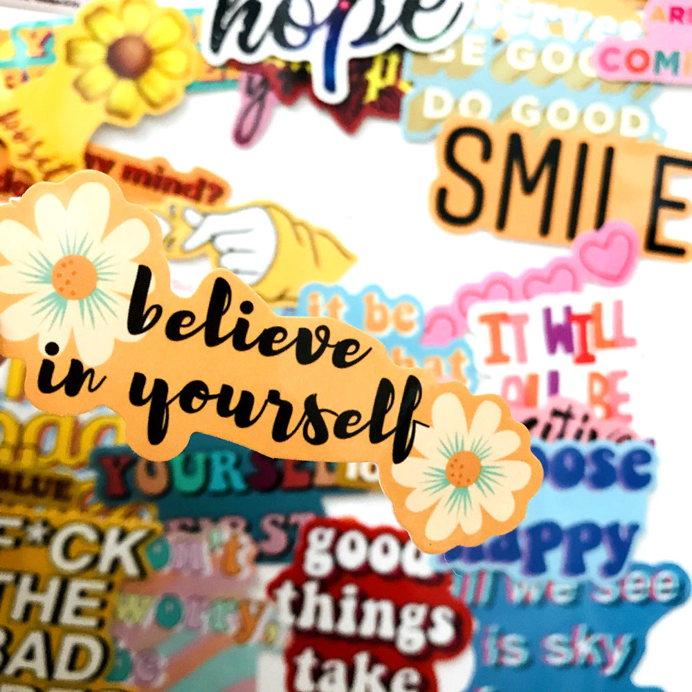 40 Inspirational Graffiti Stickers Waterproof Laptop Trolley