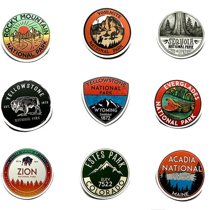 National Park 50-Piece Waterproof PVC Stickers Stationery Set