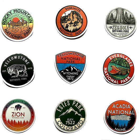 National Park 50-Piece Waterproof PVC Stickers Stationery Set