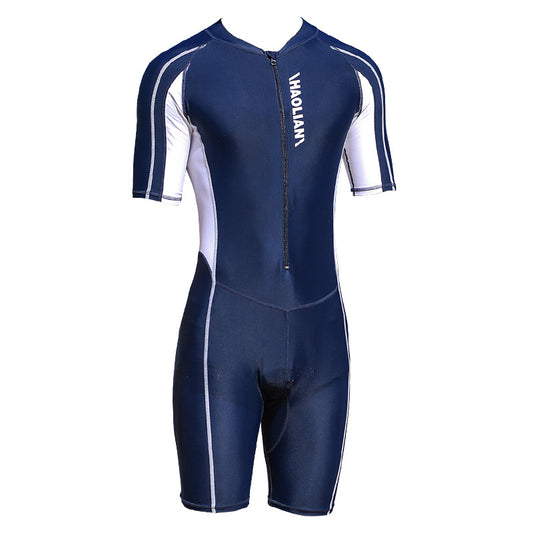 Buy One-Piece Men’s Swimsuit | Short-Sleeved Five-Point Surf Suit