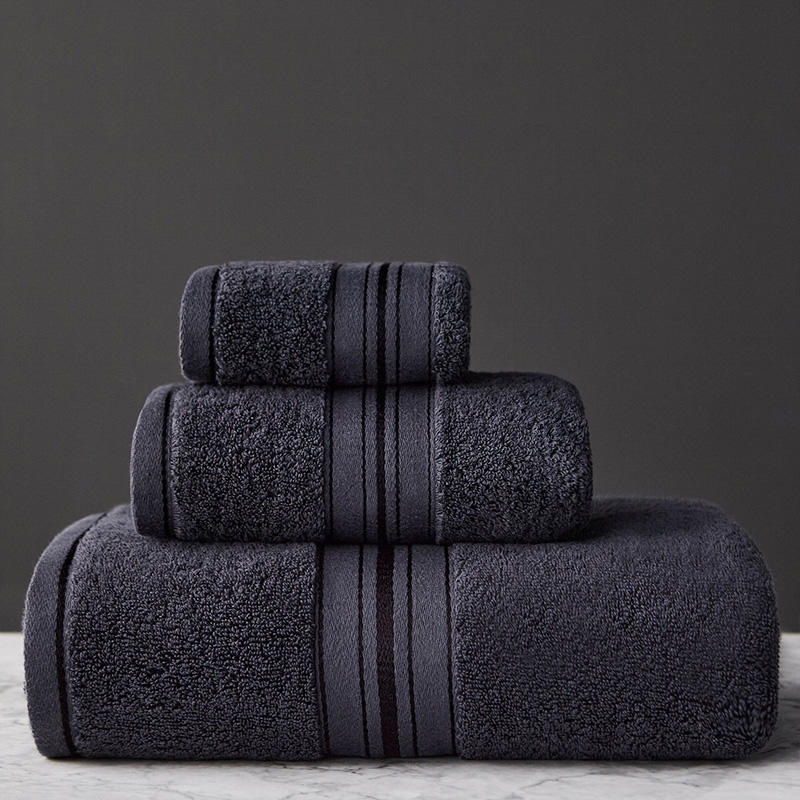 Pure Color Cotton Bath Towel Set Perfect for Beach and Home