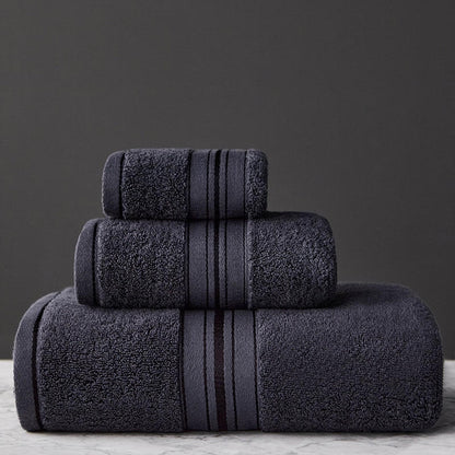 Pure Color Cotton Bath Towel Set Perfect for Beach and Home
