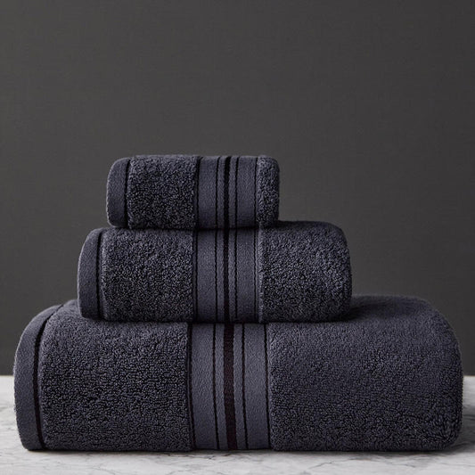 Pure Color Cotton Bath Towel Set Perfect for Beach and Home