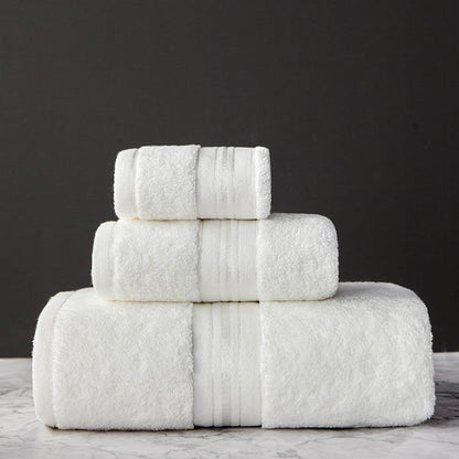 Pure Color Cotton Bath Towel Set Perfect for Beach and Home