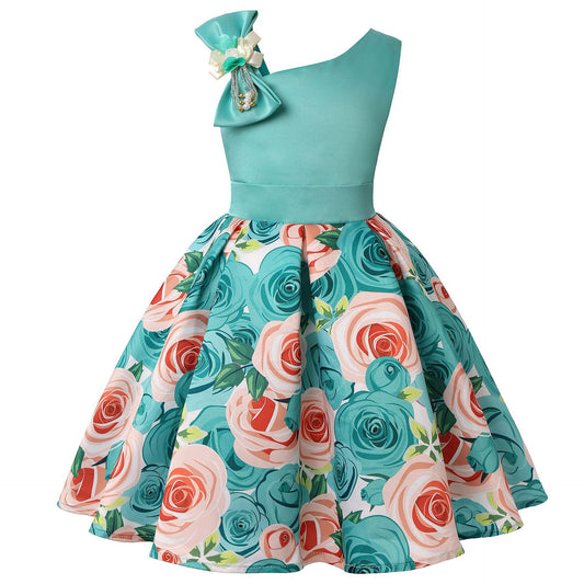Girls' Dresses Princess Digital Print for Children’s Fashion