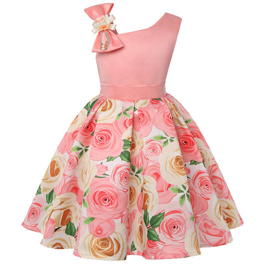 Girls' Dresses Princess Digital Print for Children’s Fashion