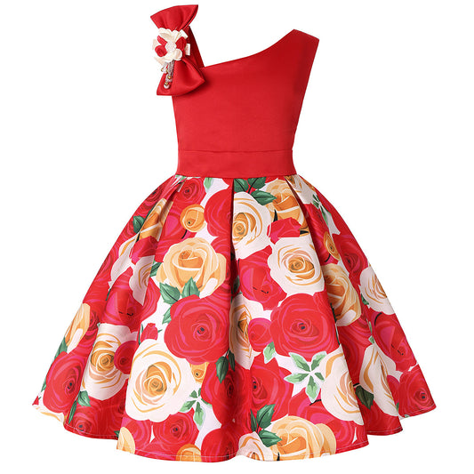Girls' Dresses Princess Digital Print for Children’s Fashion