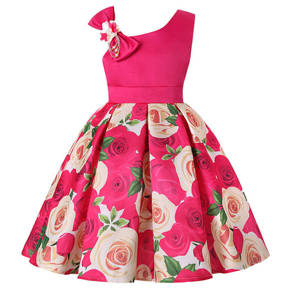 Girls' Dresses Princess Digital Print for Children’s Fashion