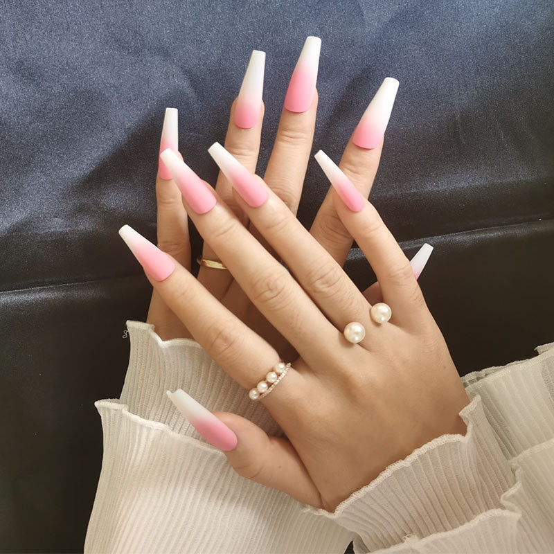 Buy Long Ballet Nails Trendy Flat and Pointed Nail Art with Droplets