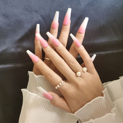 Buy Long Ballet Nails Trendy Flat and Pointed Nail Art with Droplets