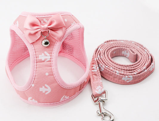 Cat Traction Rope Set Chest Harness Collar Dog Leash Combo
