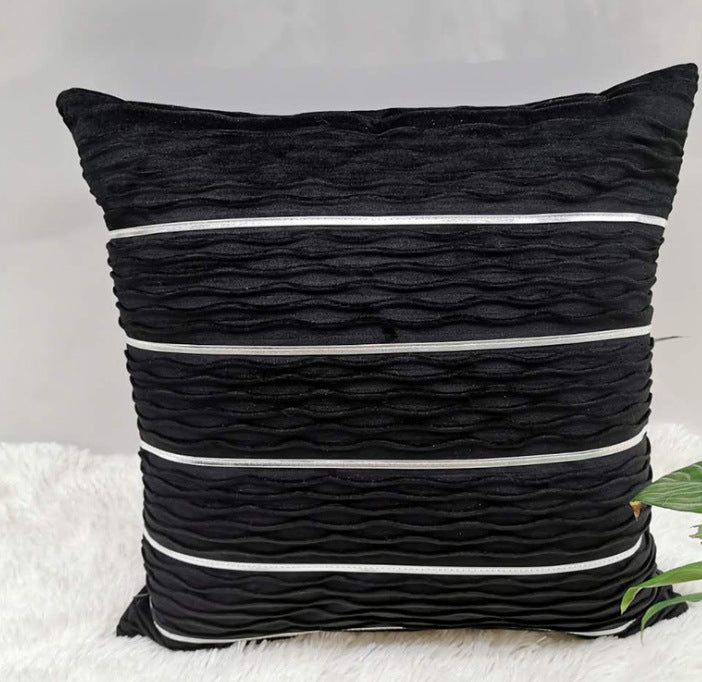 Buy Striped Velvet Pillow Cover for Luxury Sofa Cushion Style
