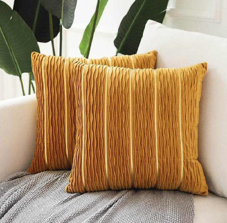 Buy Striped Velvet Pillow Cover for Luxury Sofa Cushion Style