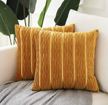 Buy Striped Velvet Pillow Cover for Luxury Sofa Cushion Style