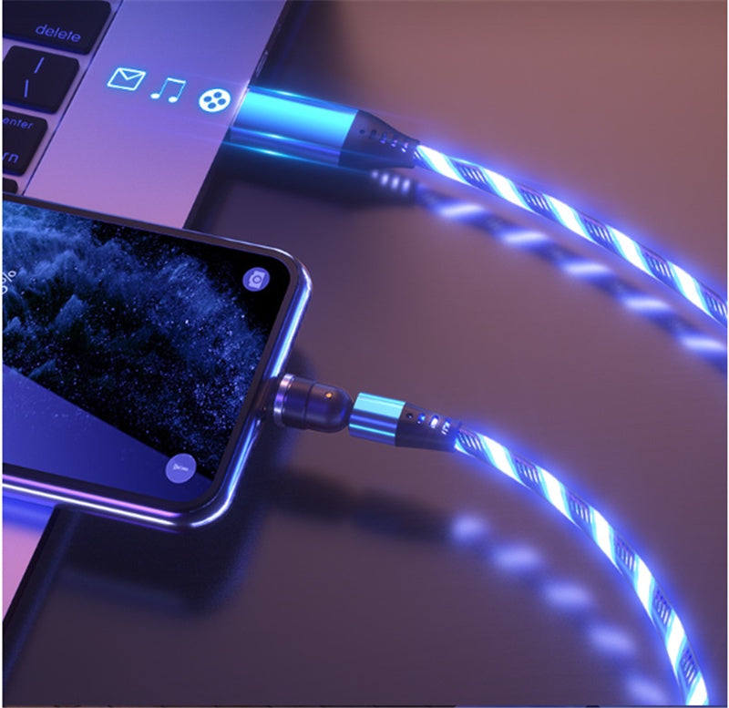 Buy 540° Rotating Luminous Magnetic Fast Charge Cable for Mobile