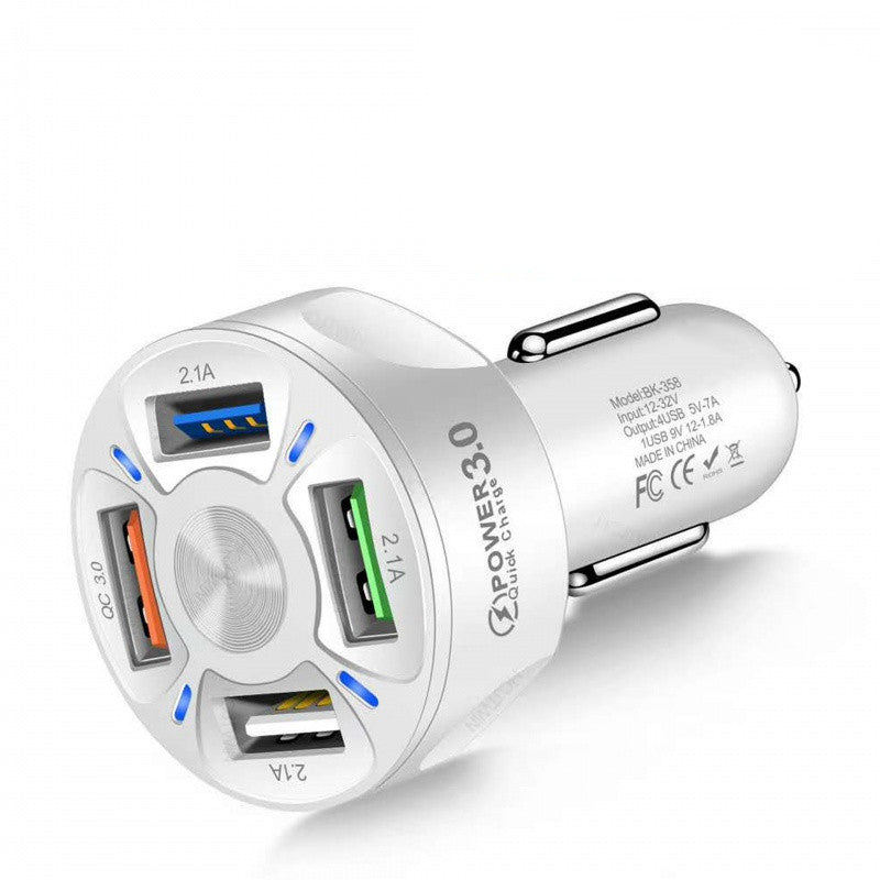 Fast Charge Car Charger – One for Four Mobile Devices in Car