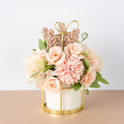 Small Potted Plants Dried & Simulation Flower Bouquet Home