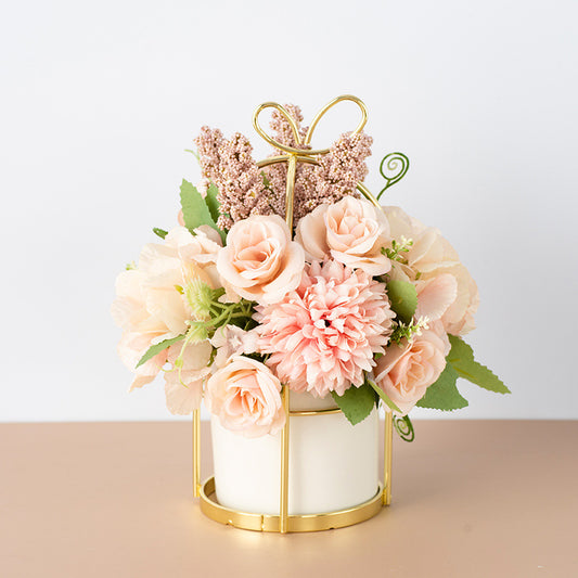 Small Potted Plants Dried & Simulation Flower Bouquet Home