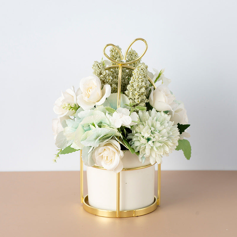 Small Potted Plants Dried & Simulation Flower Bouquet Home