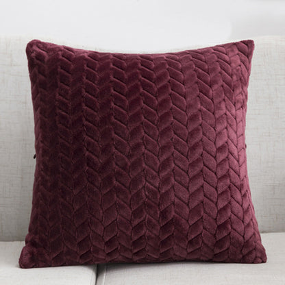 Solid Color Flannel Pillow – Sofa Cushion Cover for Home