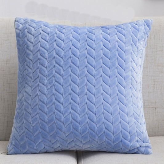 Solid Color Flannel Pillow – Sofa Cushion Cover for Home