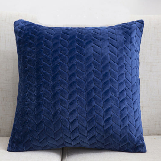 Solid Color Flannel Pillow – Sofa Cushion Cover for Home
