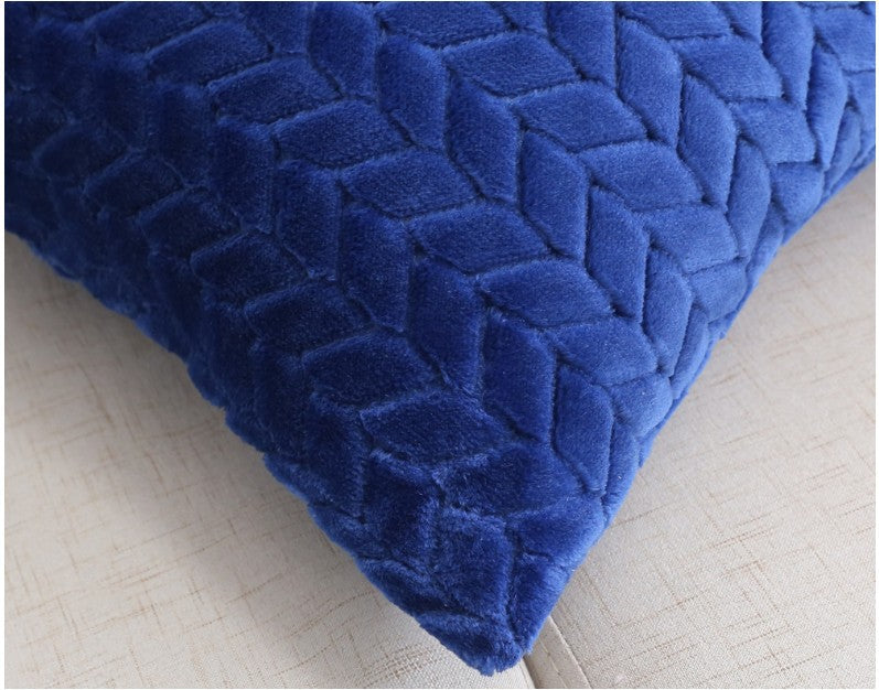 Solid Color Flannel Pillow – Sofa Cushion Cover for Home