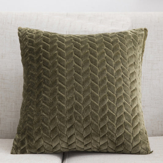 Solid Color Flannel Pillow – Sofa Cushion Cover for Home