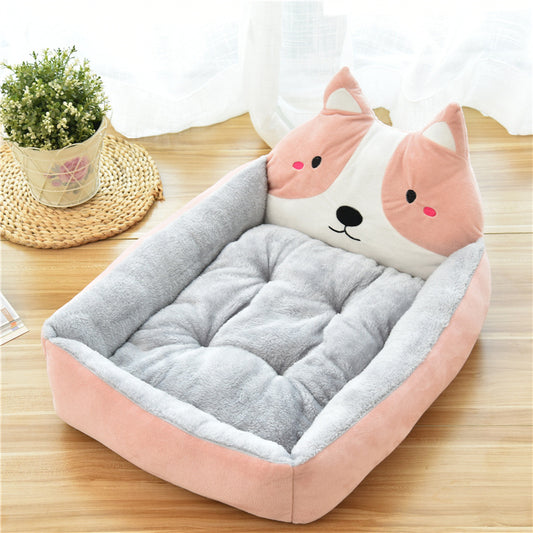 Large Pet Dog Bed – Warm Cozy Fleece Nest for Cats & Dogs
