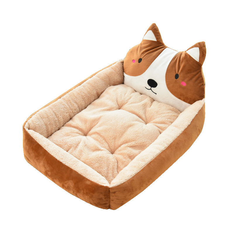 Large Pet Dog Bed – Warm Cozy Fleece Nest for Cats & Dogs