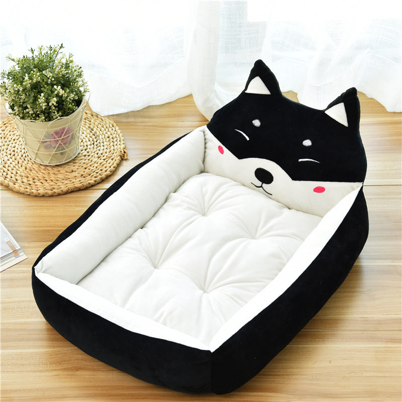 Large Pet Dog Bed – Warm Cozy Fleece Nest for Cats & Dogs
