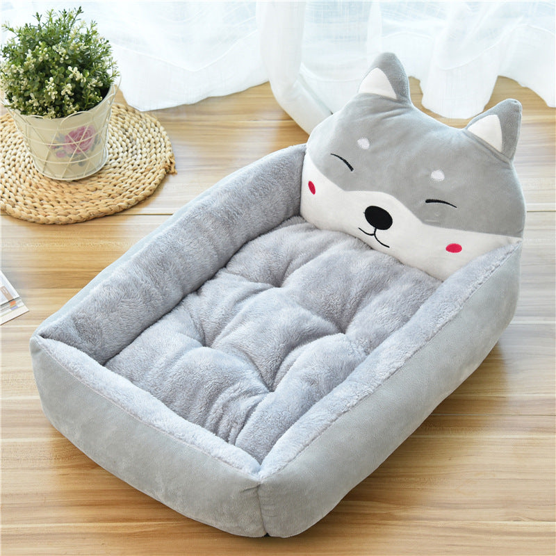 Large Pet Dog Bed – Warm Cozy Fleece Nest for Cats & Dogs