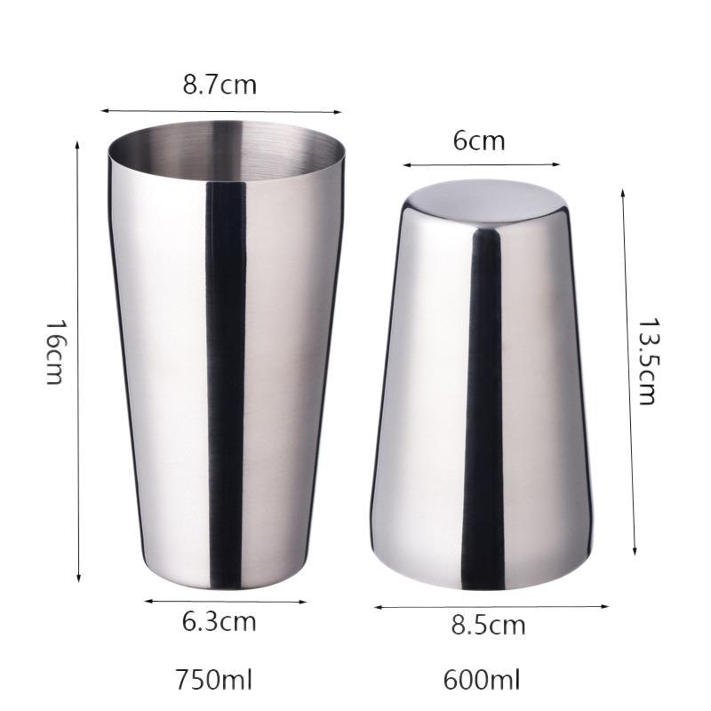 6-Piece Stainless Steel Cocktail Shaker with Ice Bucket Set
