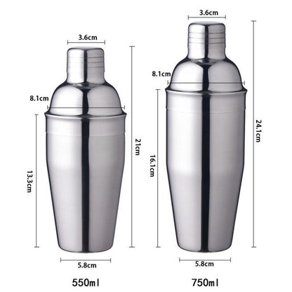 6-Piece Stainless Steel Cocktail Shaker with Ice Bucket Set