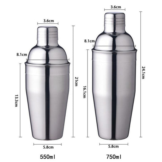6-Piece Stainless Steel Cocktail Shaker with Ice Bucket Set