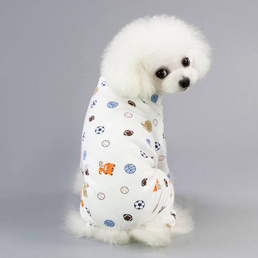 Pet Four-Legged Cotton Home Clothes Cartoon Fruit Dog Pajamas