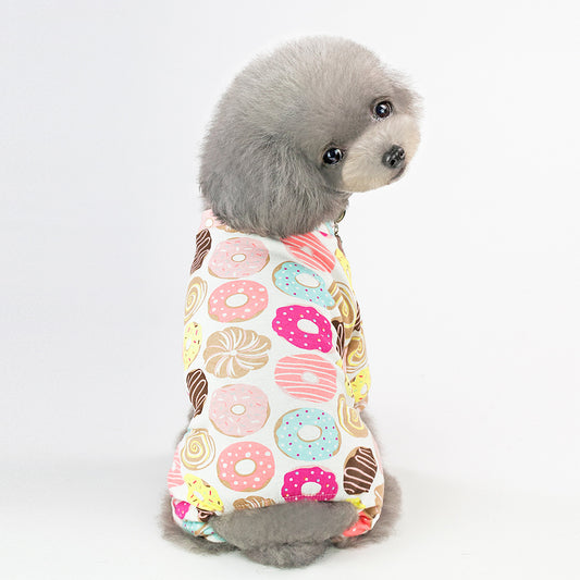 Pet Four-Legged Cotton Home Clothes Cartoon Fruit Dog Pajamas