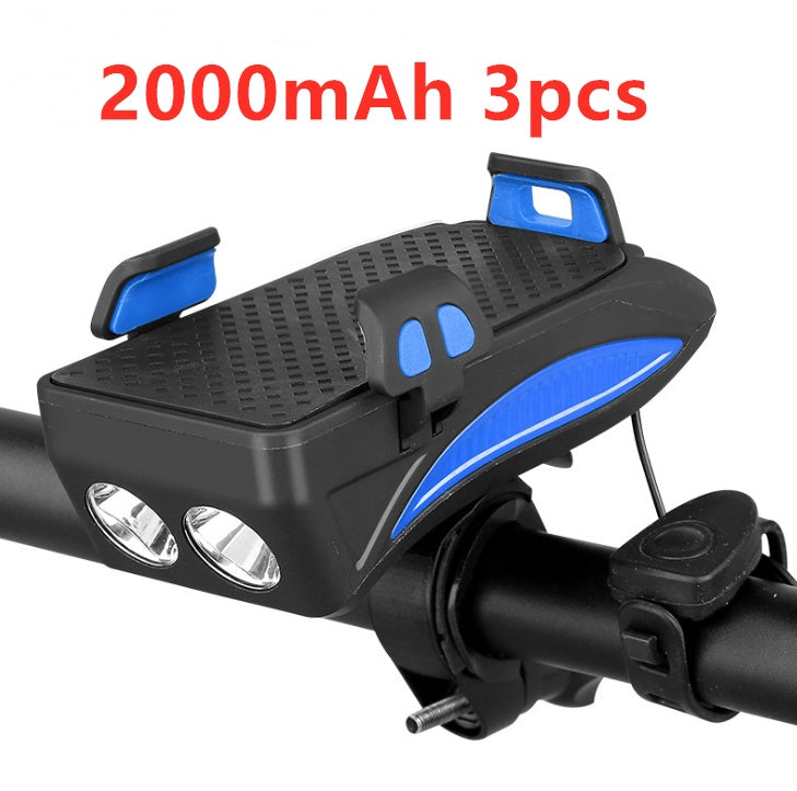 Motorcycle Bicycle Phone Holder with Charging & Front Lamp
