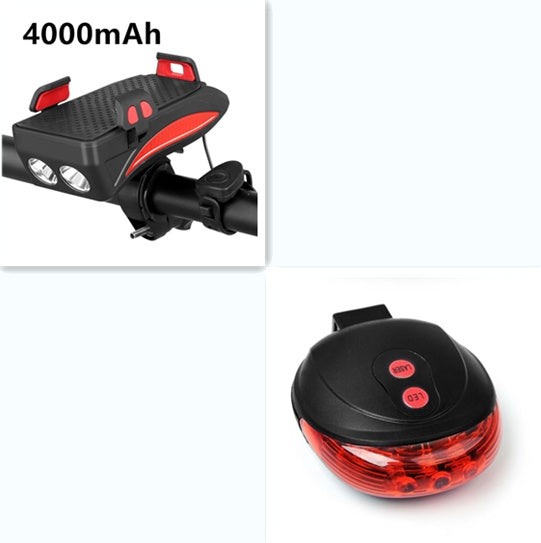Motorcycle Bicycle Phone Holder with Charging & Front Lamp