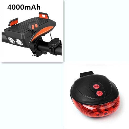 Motorcycle Bicycle Phone Holder with Charging & Front Lamp